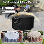 QH.HOME Fire Pit Cover Round 44", 600D Heavy Duty Fabric 100% Waterproof - Image 6