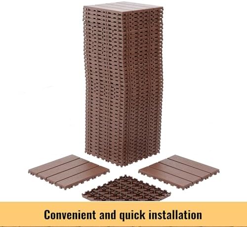 44 Pack Interlocking Deck Tiles, 12x12 Inch Modern Plastic Outdoor Flooring - Image 5
