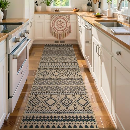 Lahome Boho Washable Easy Jute Runner Rug, 2x8 Kitchen Runner Rug Non Slip by Lahome