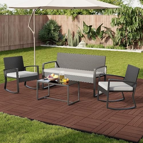 Composite Interlocking Deck Tiles Outdoor, Wood Grain Outdoor Deck Tiles - Image 7