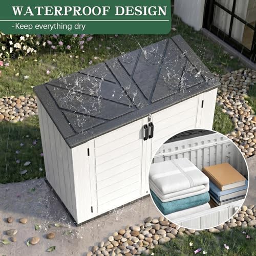 Outdoor Storage Shed Resin Waterproof Storage Cabinet - Image 4
