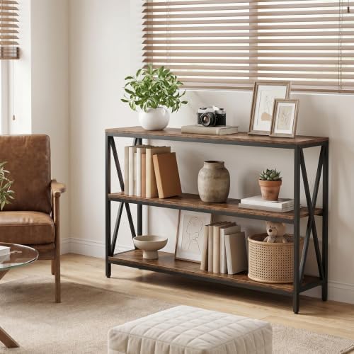 MAHANCRIS 47.2" Sofa Table, Industrial Console Table, 3-Tier Entryway Table - Image 3