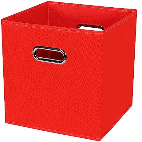 Black Foldable Storage Cubes Bins, Fabric Storage Box Cubes Organizer Baskets by HEAYEEG
