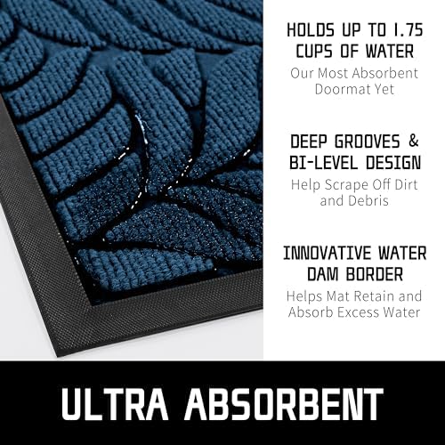 Yimobra Large Leaf Pattern Door Mat, 47 x 24 in - Image 5