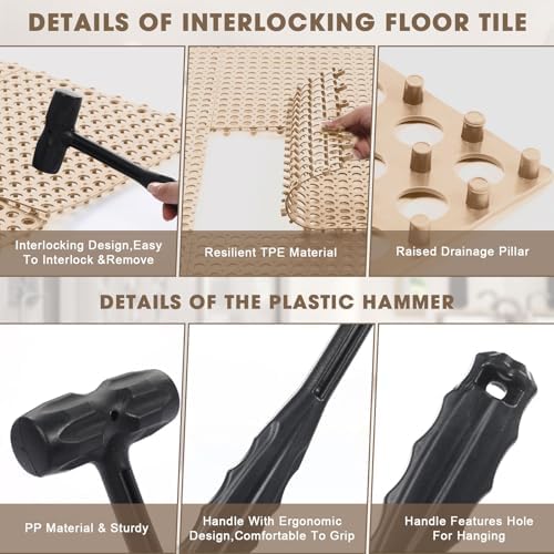 Drydiet 24 Pack Drainage Tiles Modular Interlocking Floor Tiles - Image 3