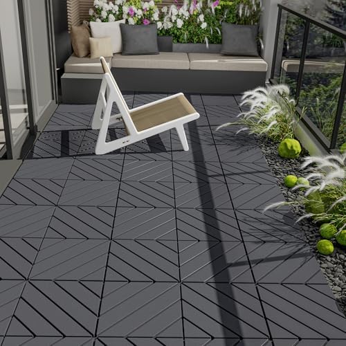 44 Pack Interlocking Deck Tiles, Easy Snap All-Weather Outdoor Deck Tiles - Image 7