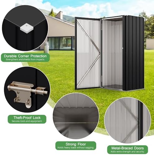 Devoko 22 Cuft Vertical Storage Shed Without Adjustable Shelves - Image 3