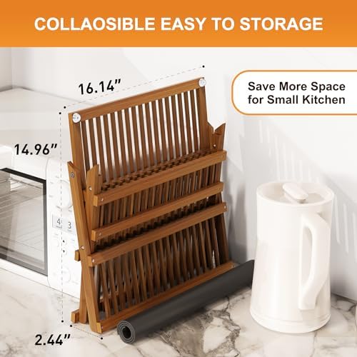 Greenual Teak Dish Drying Rack - Image 4