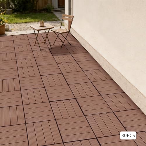 30 Pack Interlocking Deck Tiles 11.8"x11.8" Interlocking Patio Deck Tiles - Image 7