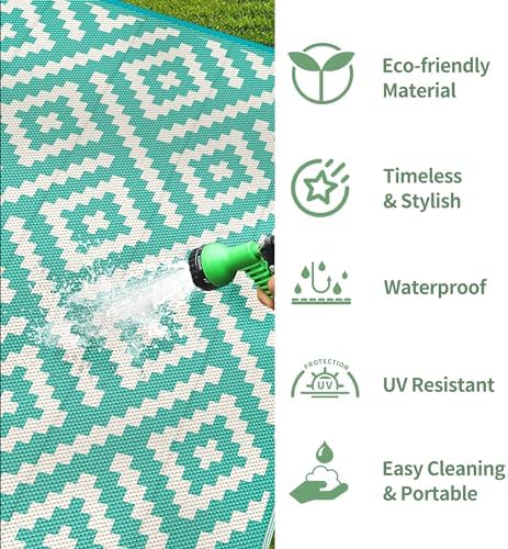 GENIMO Outdoor Rug, Waterproof Plastic Rugs - Image 6
