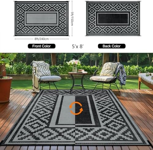 Outdoor Patio Plastic Straw Rug - Image 4