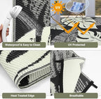 Waterproof 8x10 Outdoor Rug for Patio Reversible Plastic Straw Rug Tropical - Image 3