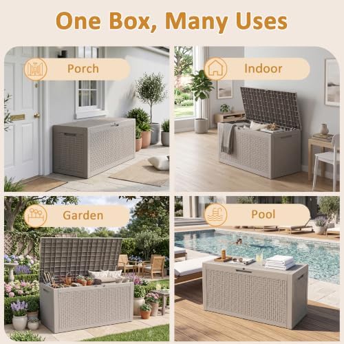 160 Gallon Outdoor Storage Box, Large Waterproof Patio Deck Box - Image 6