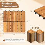 Goplus 54-Pack Acacia Wood Interlocking Deck Tiles - Image 6