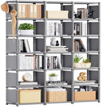 Mavivegue Bookshelf, 18 Cube Storage Organizer, DIY Book Shelf Grey by Mavivegue