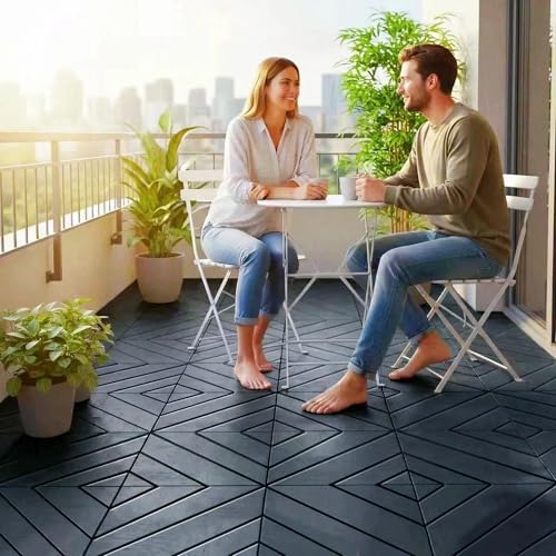 Interlocking Deck Tiles 44 Pack, Plastic Outdoor Deck Tiles - Image 3