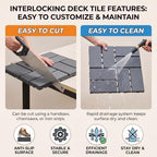 44 PCS 12"x12" Interlocking Deck Tiles - Image 3