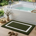 Color&Geometry Green Bathroom Rugs 36x24, Extra Soft Absorbent Microfiber Bath by COLORG