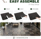 Acacia Interlocking Deck Tiles, 12 Slats, Ebony Black - Image 4