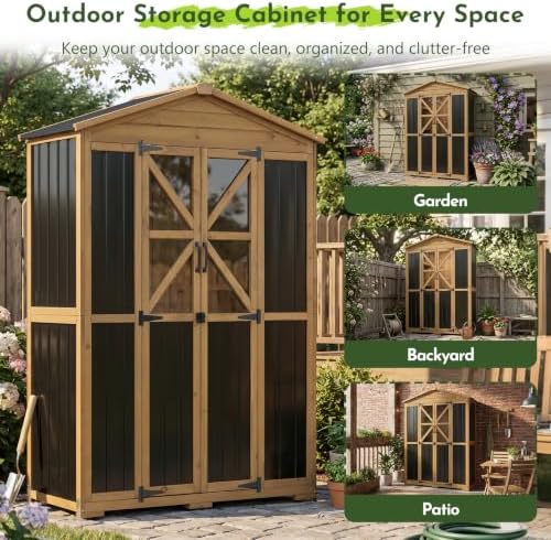 Outdoor Wooden Storage Shed Cabinet - Image 7