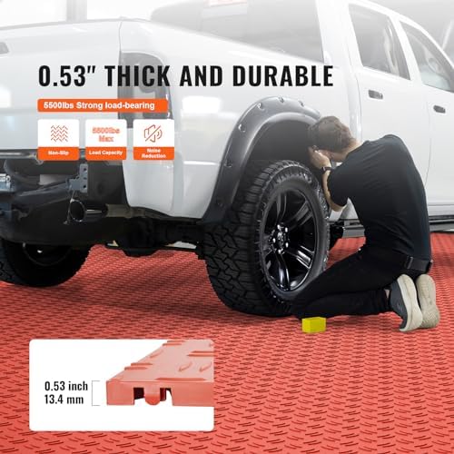 VEVOR Garage Floor Tiles 12 x 12 x 0.53 inch, Interlocking Design Ease of - Image 3