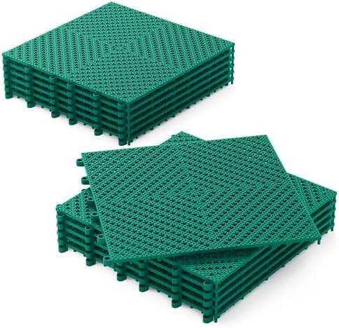 Jocoevol 12-Pcs Interlocking Tile, Indoor/Outdoor Drainage Interlocking Floor by JOCOEVOL