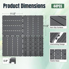 Devoko Plastic Interlocking Deck Tiles, 44 Pack Patio Flooring Tiles - Image 4