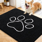 OLANLY Dog Door Mat for Muddy Paws 40x32, Paw Print Design Chenille Mud Mat by OLANLY