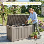 140 Gallon Outdoor Storage Box, Deck Box Waterproof, Toy Storage Bin - Image 6
