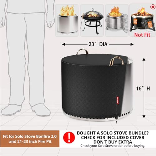 QH.HOME for Solo Stove Bonfire 22" 100% Waterproof Smokeless Fire Pit Cover - Image 2