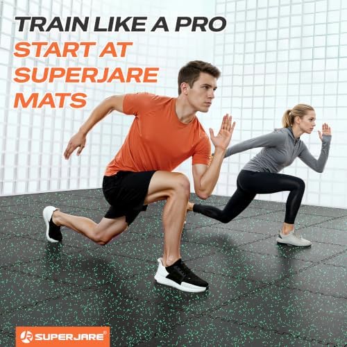 SUPERJARE 0.56'' Thick 48 Sq Ft Rubber Top Gym Flooring - Image 3