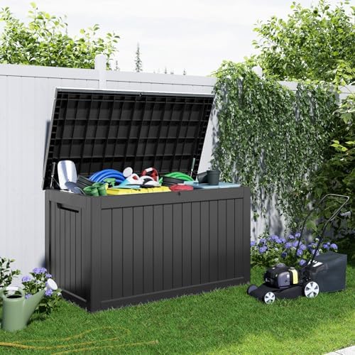 281 Gallon Outdoor Storage Box Lockable Waterproof Deck Box, Weatherproof - Image 4
