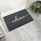 AAZZKANG Welcome Mat Outdoor Indoor Non Slip Front Door Mats Black - Image 2