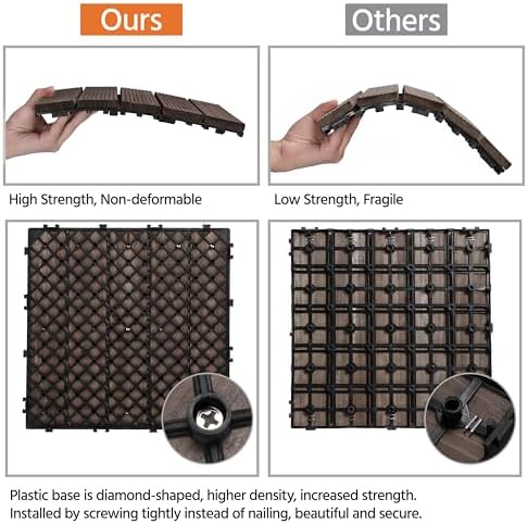 Yaheetech 55PCS Interlocking Deck Tiles Outdoor Patio Floor - Image 7