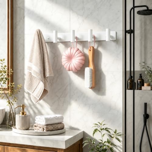 Wall Mounted Coat Rack-5 Hooks, Heavy Duty Stainless Steel Wall Hooks - Image 3