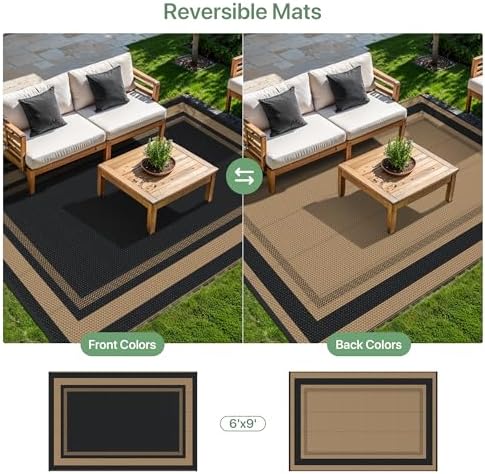 GENIMO Outdoor Rug, Waterproof Plastic Rugs - Image 4