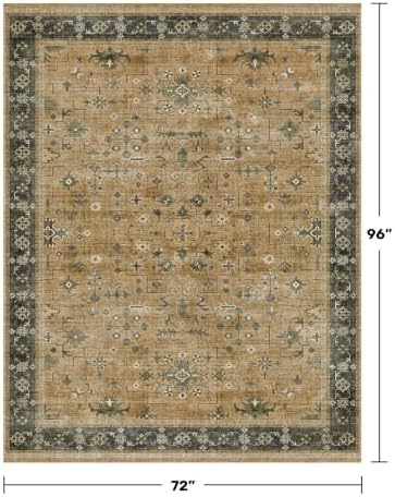 Traditional Washable 6x8 Area Rug - Image 2