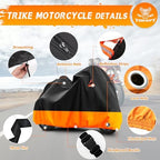 Trike Cover Heavy Duty Waterproof 3 Wheel Motorcycle Cover - Image 3