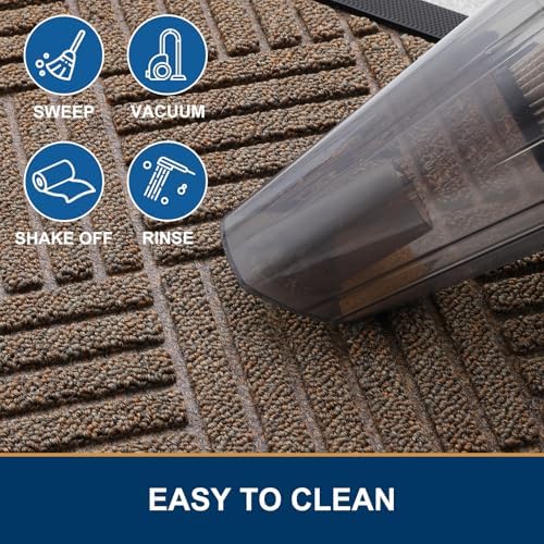 Smiry Front Door Mat Outside Entrance, Natural Rubber Doormat, 29.5x17 Inch - Image 6