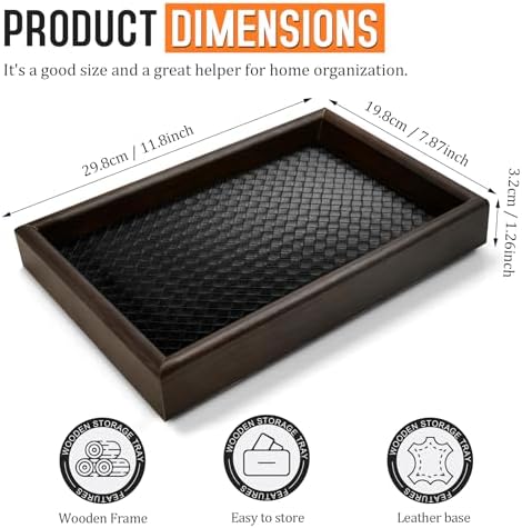 Wooden Valet Tray Desk Organizer - Image 3