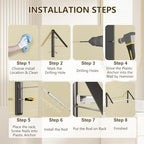 Clothes Drying Rack, Laundry Room Wall Mounted Retractable Clothes Hanger - Image 4