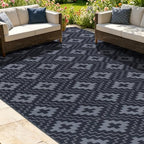 SAND MINE Waterproof Outdoor Rug 9x18 ft, Reversible Plastic Straw Area Rug by SANDMIND