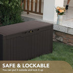 Devoko 100 Gallon Waterproof Deck Box, Resin Large Outdoor Storage Box - Image 5