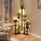 Corner Plant Stand Indoor with Grow Lights 6 Tiered Corner Plant Shelf - Image 2