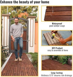 30 PCS Brown Acacia Wood Interlocking Deck Tiles - Image 6