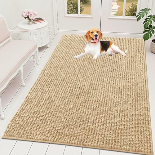 OLANLY Dog Door Mat for Muddy Paws 70x46, Extra Absorbent Chenille Mud Mat by OLANLY