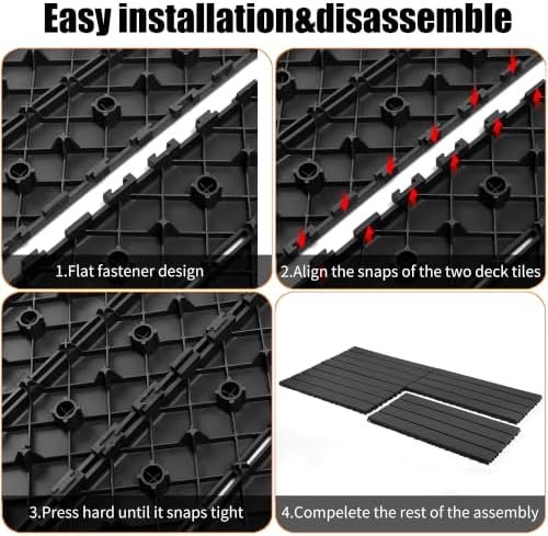 Interlocking Deck Tiles, 22 Pack, All-Weather Balcony Pool Backyard, Easy DIY - Image 4