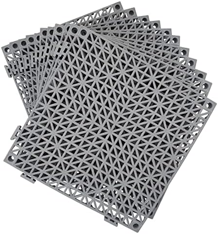 12 Pack Modular Interlocking Cushion 11.6" x 11.6" Rubber Mat Floor Tile Mats by JADERLU