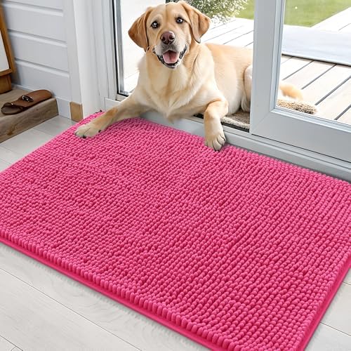 OLANLY Dog Door Mat for Muddy Paws 36x24, Super Absorbent Chenille Mud Mat by OLANLY