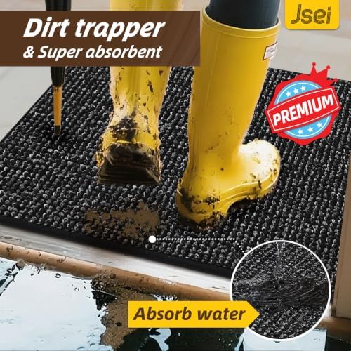 JSEI Dirt Trapper Door Mat 36" x 60", Non-Slip Washable Doormats - Image 4